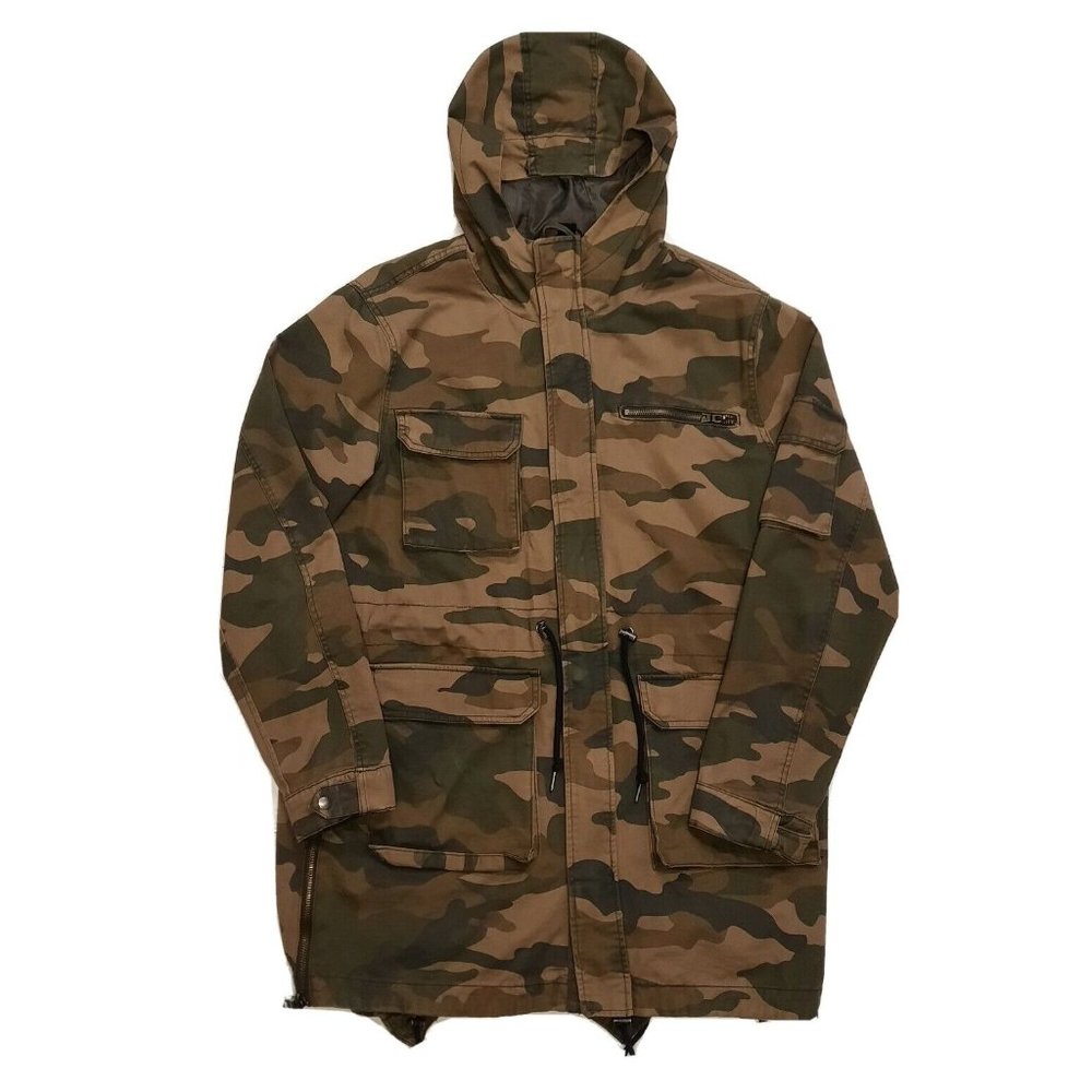 VINTAGE MILITARY Divided Camo Uniform Jacket Hoodie M54 Green Mens Size Large